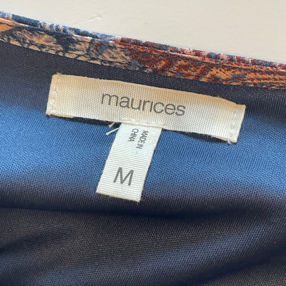 Maurices Patchwork Blouse Womens Medium Turquoise… - image 5